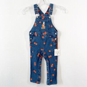 NEW Christian Robinson X Target Blue Dotted Denim Overalls Jeans Size 2T